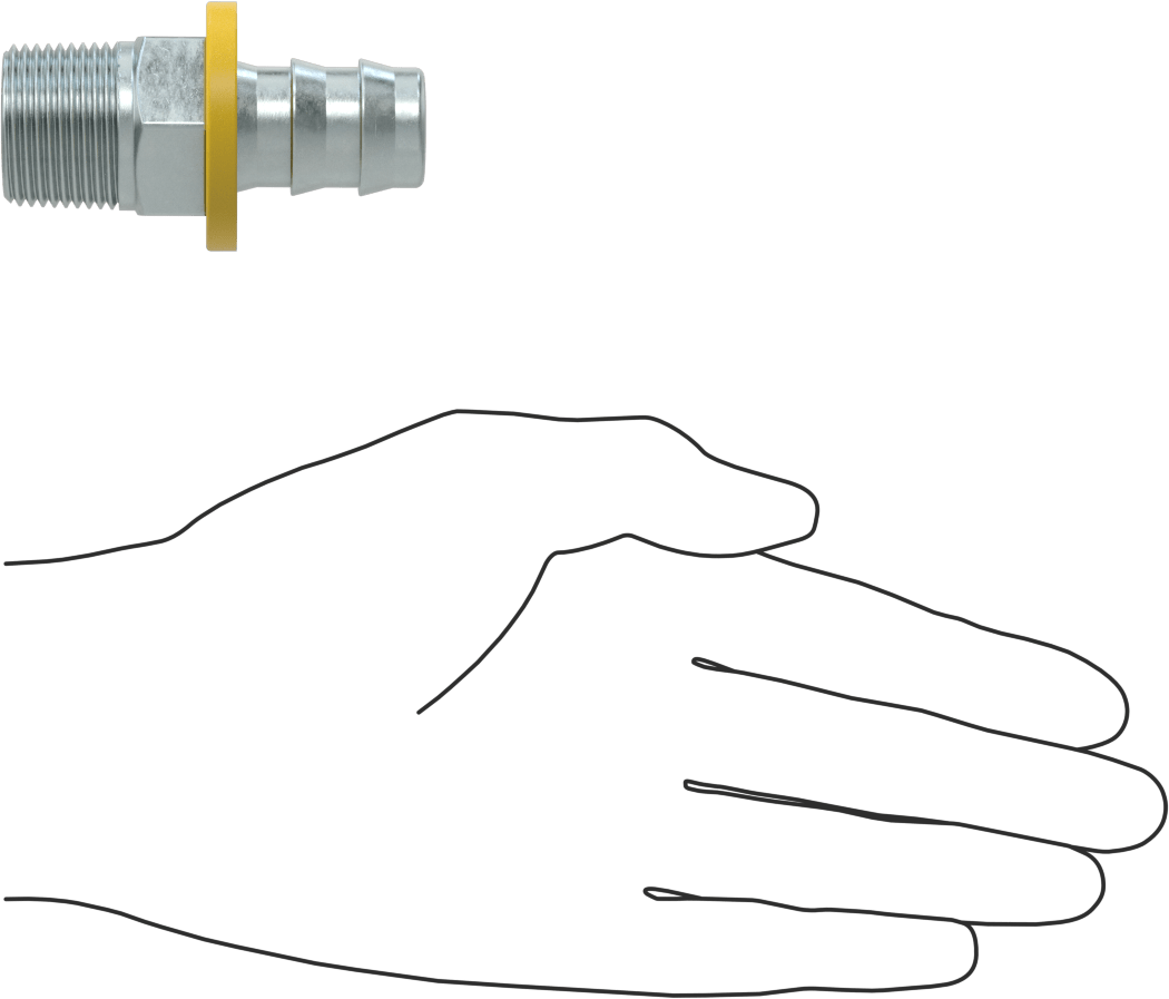 Hidrolik Sıvı için İtmeli Çıkıntılı Hortum Bağlantı Elemanı, Çinko Kaplı Çelik Adaptör, 3/4" Hortum İç Çapı x 3/4 NPTF Erkek