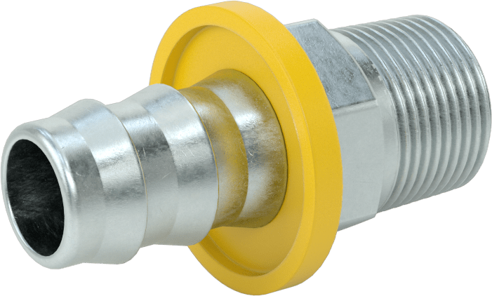 Hidrolik Sıvı için İtmeli Çıkıntılı Hortum Bağlantı Elemanı, Çinko Kaplı Çelik Adaptör, 3/4" Hortum İç Çapı x 3/4 NPTF Erkek