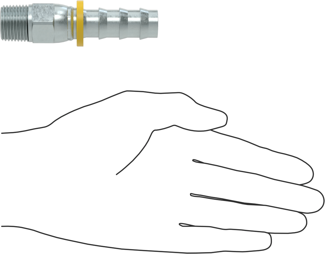 Hidrolik Sıvı için İtmeli Çıkıntılı Hortum Bağlantı Elemanı, Kaplamalı Çelik Döner Adaptör, 5/8" Hortum İç Çap, 1/2 NPTF Erkek