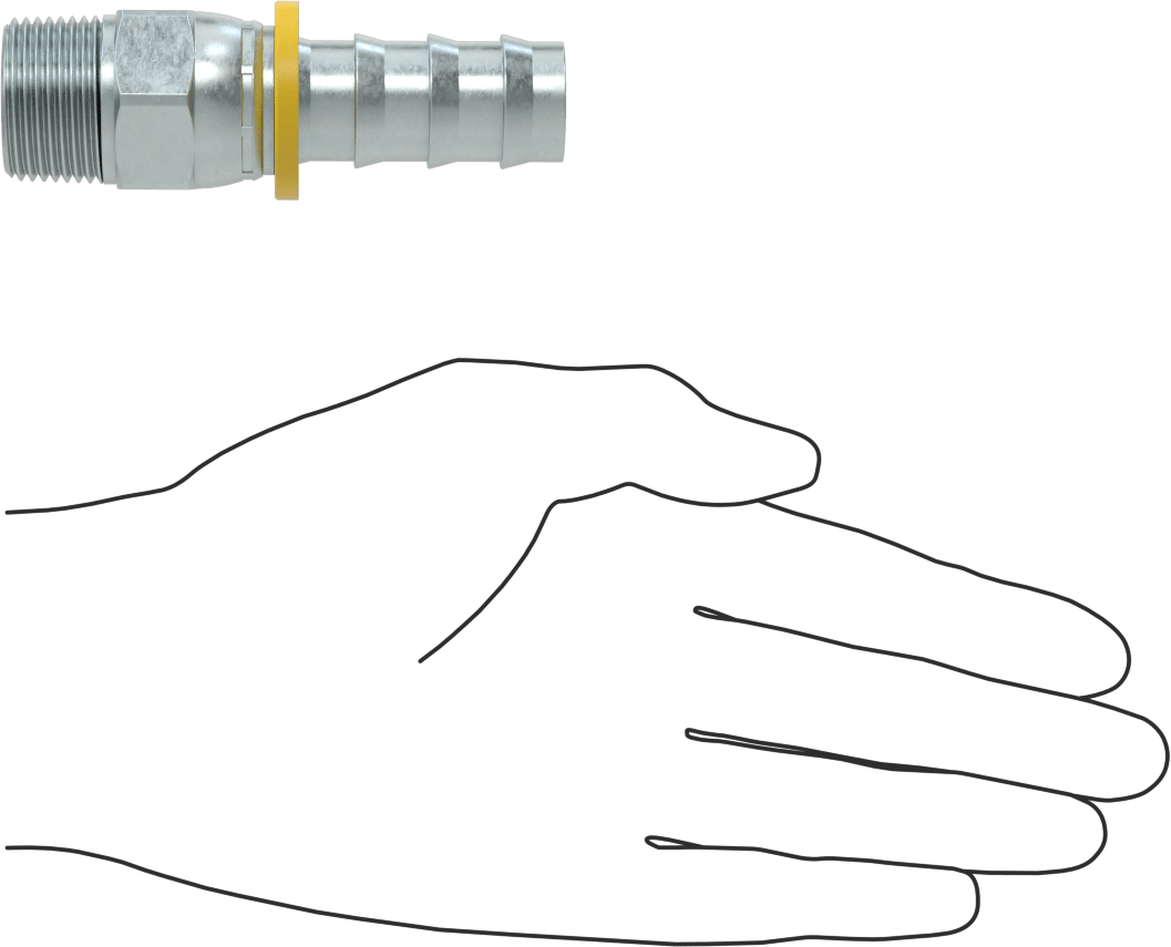 Hidrolik Sıvı için İtmeli Çıkıntılı Hortum Bağlantı Elemanı, Kaplamalı Çelik Döner Adaptör, 3/4" Hortum İç Çapı, 3/4 NPTF Erkek