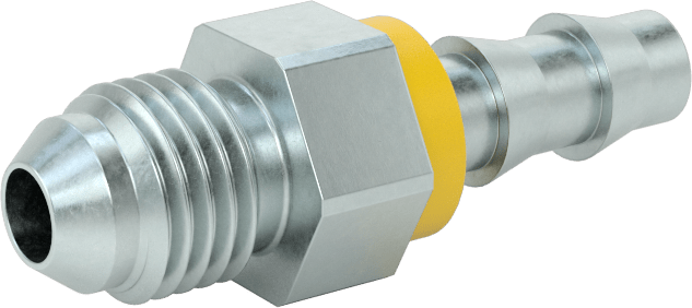 Hidrolik Sıvı için İtmeli Çıkıntılı Hortum Bağlantı Elemanı, Adaptör, 1/4" Hortum İç Çapı, 7/16"-20 UNF Erkek Konik