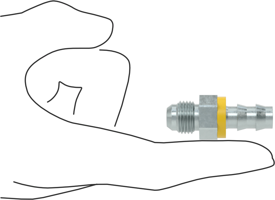 Hidrolik Sıvı için İtmeli Çıkıntılı Hortum Bağlantı Elemanı, Adaptör, 3/8" Hortum İç Çapı, 9/16"-18 UNF Erkek Konik