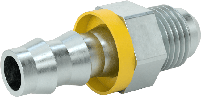 Hidrolik Sıvı için İtmeli Çıkıntılı Hortum Bağlantı Elemanı, Adaptör, 3/8" Hortum İç Çapı, 9/16"-18 UNF Erkek Konik