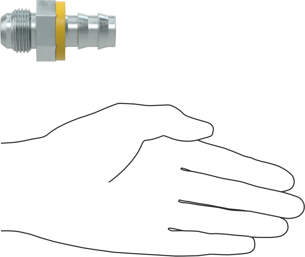 Hidrolik Sıvı için İtmeli Çıkıntılı Hortum Bağlantı Elemanı, Adaptör, 3/4" Hortum İç Çapı, 1-1/16"-12 UNF Erkek Konik