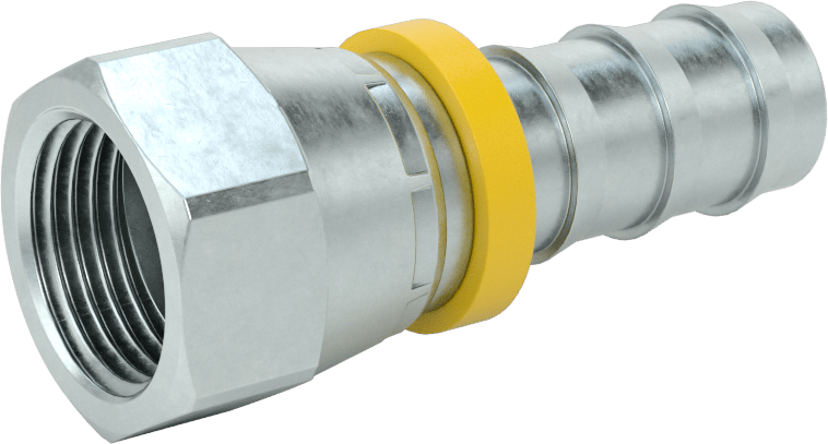 Hidrolik Sıvı için İtmeli Çıkıntılı Hortum Bağlantı Elemanı, Döner Adaptör, 5/8" Hortum İç Çap, 7/8"-14 UNF Dişi Genişletilmiş