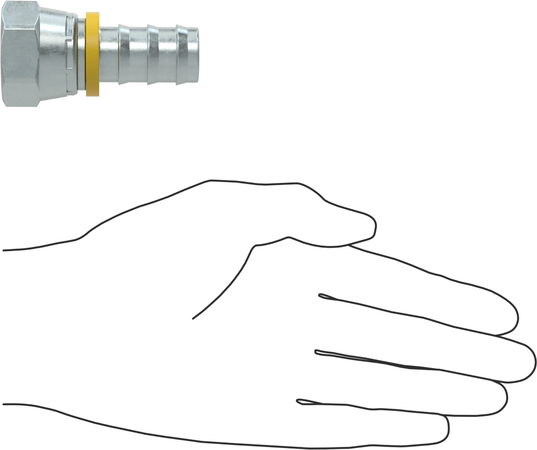 Hidrolik Sıvı için İtmeli Çıkıntılı Hortum Bağlantı Elemanı, Döner Adaptör, 3/4" Hortum İç Çapı, 1-1/16"-12 UNF Dişi Konik