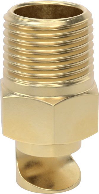 Ekstra Geniş Sapmalı Düz Püskürtme Memesi, Pirinç, 1/2 NPT Erkek, 20 PSI'da 8,5 gpm