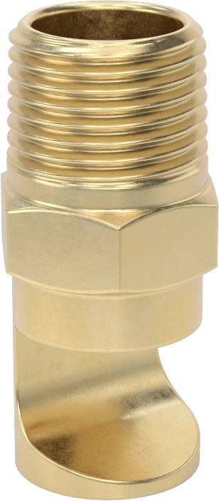 Ekstra Geniş Sapmalı Düz Püskürtme Memesi, Pirinç, 1/2 NPT Erkek, 20 PSI'da 11,3 gpm