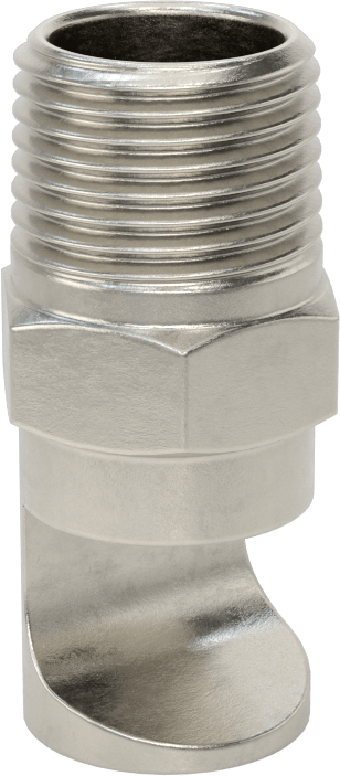 Ekstra Geniş Sapmalı Düz Püskürtme Memesi, 303 Paslanmaz Çelik, 1/2 NPT Erkek, 20 PSI'da 11,3 gpm