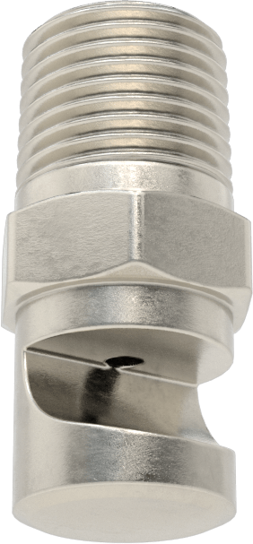 Ekstra Geniş Sapmalı Düz Püskürtme Memesi, Paslanmaz Çelik, 1/8 NPT Erkek, 20 PSI'da 0,7 gpm, 132 Derece Açı