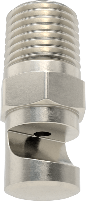 Ekstra Geniş Sapmalı Düz Püskürtme Memesi, Paslanmaz Çelik, 1/4 NPT Erkek, 20 PSI'da 2,1 gpm, 144 Derece Açı