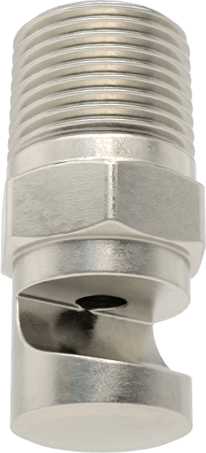 Ekstra Geniş Sapmalı Düz Püskürtme Memesi, Paslanmaz Çelik, 3/8 NPT Erkek, 20 PSI'da 4,2 gpm, 138 Derece Açı