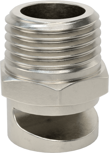 Ekstra Geniş Sapmalı Düz Püskürtme Memesi, Paslanmaz Çelik, 1/8 NPT Erkek, 0,1 gpm 20 PSI'da, 120 Derece Açı