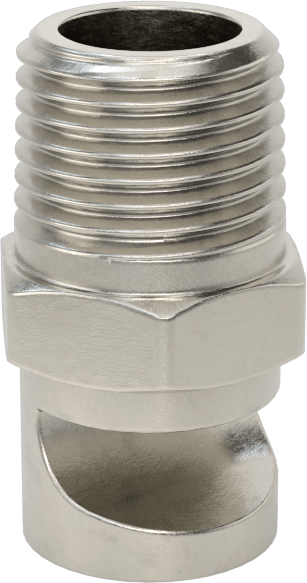 Ekstra Geniş Sapmalı Düz Püskürtme Memesi, Paslanmaz Çelik, 1/8 NPT Erkek, 0,1 gpm 20 PSI'da, 148 Derece Açı