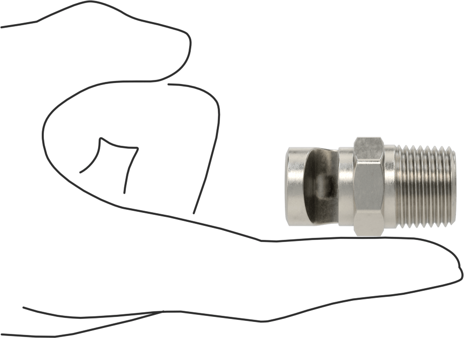 Ekstra Geniş Sapmalı Düz Püskürtme Memesi, Paslanmaz Çelik, 1/2 NPT Erkek, 20 PSI'da 7,1 gpm, 141 Derece Açı