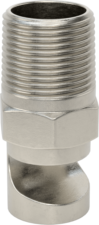 Ekstra Geniş Sapmalı Düz Püskürtme Memesi, 303 Paslanmaz Çelik, 3/4 NPT Erkek, 20 PSI'da 17 gpm, 135 Derece Açı