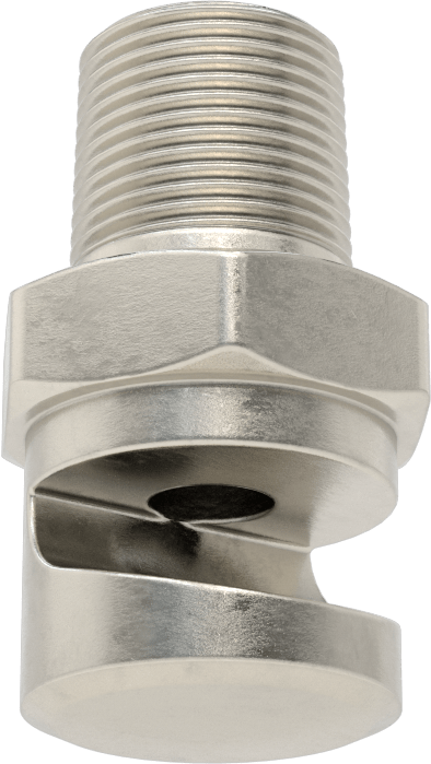 Ekstra Geniş Sapmalı Düz Püskürtme Memesi, 303 Paslanmaz Çelik, 3/4 NPT Erkek, 20 PSI'da 25 gpm, 136 Derece Açı