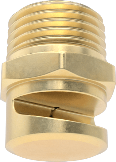 Ekstra Geniş Sapmalı Düz Püskürtme Memesi, Pirinç, 1/8 NPT Erkek, 0,1 gpm 20 PSI'da, 120 Derece Açı