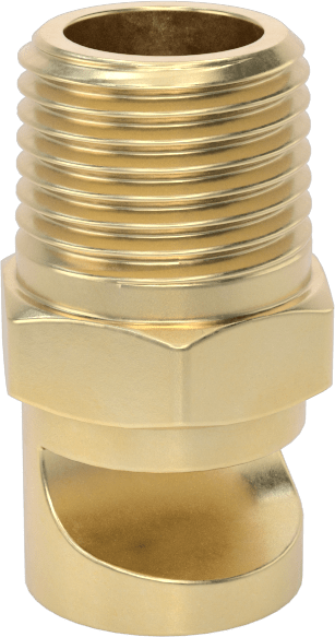 Ekstra Geniş Sapmalı Düz Püskürtme Memesi, Pirinç, 1/8 NPT Erkek, 0,1 gpm 20 PSI'da, 148 Derece Açı