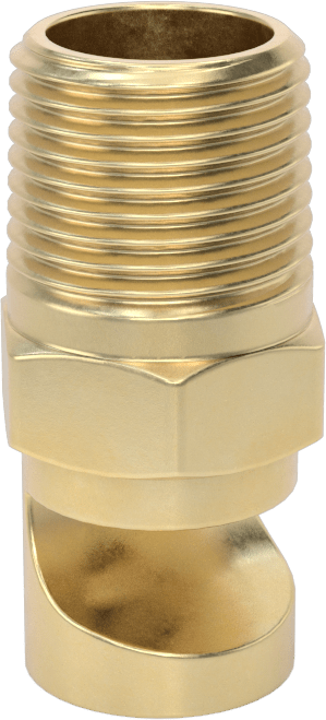Ekstra Geniş Sapmalı Düz Püskürtme Memesi, Pirinç, 3/8 NPT Erkek, 5,7 gpm 20 PSI'da, 136 Derece Açı