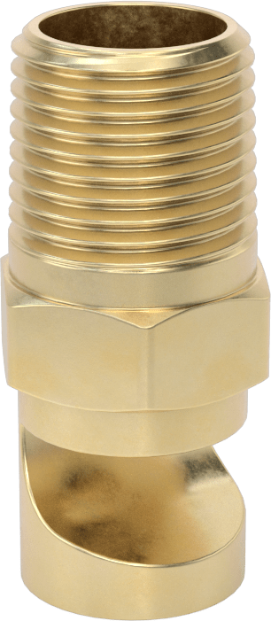 Ekstra Geniş Sapmalı Düz Püskürtme Memesi, Pirinç, 1/2 NPT Erkek, 9,9 gpm 20 PSI'da, 130 Derece Açı