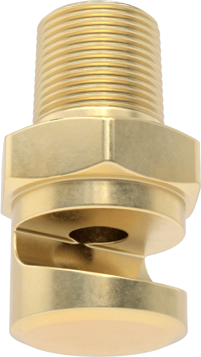 Ekstra Geniş Sapmalı Düz Püskürtme Memesi, Pirinç, 3/4 NPT Erkek, 20 PSI'da 25 gpm, 136 Derece Açı