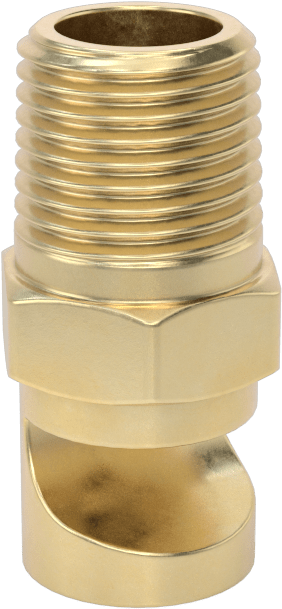 Ekstra Geniş Sapmalı Düz Püskürtme Memesi, Pirinç, 1/8 NPT Erkek, 20 PSI'da 1,4 gpm, 150 Derece Açı