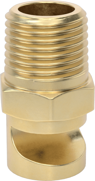 Ekstra Geniş Sapmalı Düz Püskürtme Memesi, Pirinç, 1/8 NPT Erkek, 0.28 gpm @ 20 PSI