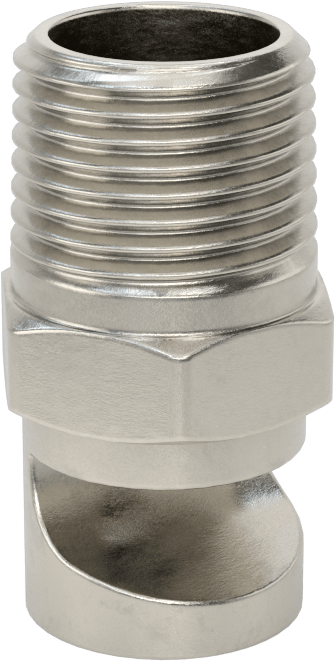 Ekstra Geniş Sapmalı Düz Püskürtme Memesi, 303 Paslanmaz Çelik, 1/2 NPT Erkek, 5.7 gpm @ 20 PSI