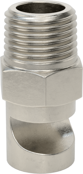 Ekstra Geniş Sapmalı Düz Püskürtme Memesi, 303 Paslanmaz Çelik, 1/8 NPT Erkek, 0.3 gpm @ 20 PSI