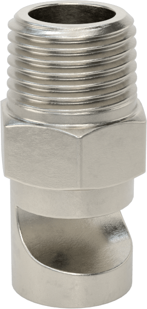 Ekstra Geniş Sapmalı Düz Püskürtme Memesi, 303 Paslanmaz Çelik, 1/8 NPT Erkek, 0.5 gpm @ 20 PSI