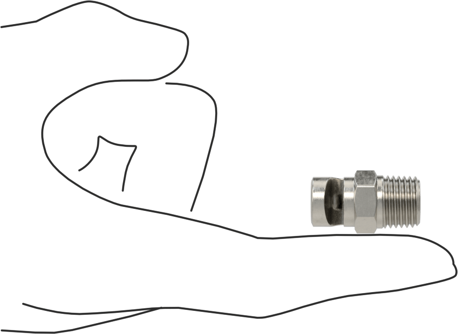 Ekstra Geniş Sapmalı Düz Püskürtme Memesi, 303 Paslanmaz Çelik, 1/4 NPT Erkek, 3.5 gpm @ 20 PSI