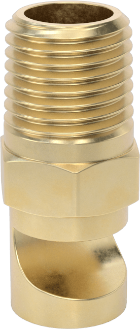 Ekstra Geniş Sapmalı Düz Püskürtme Memesi, Pirinç, 1/4 NPT Erkek, 20 PSI'da 2,1 gpm, 144 Derece Açı