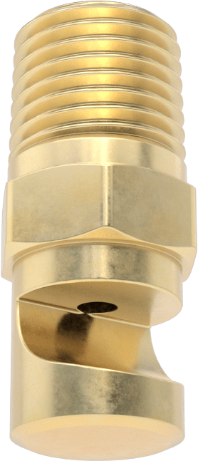 Ekstra Geniş Sapmalı Düz Püskürtme Memesi, Pirinç, 1/4 NPT Erkek, 20 PSI'da 2,1 gpm, 144 Derece Açı