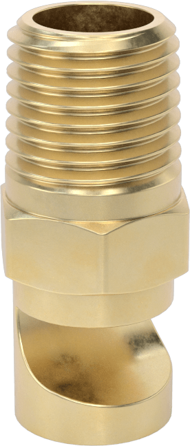 Ekstra Geniş Sapmalı Düz Püskürtme Memesi, Pirinç, 1/4 NPT Erkek, 20 PSI'da 2,8 gpm, 144 Derece Açı