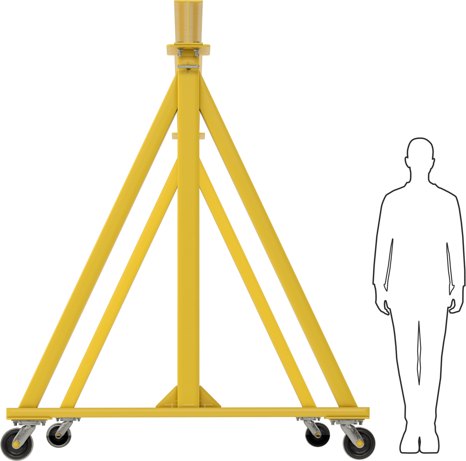Ayarlanabilir Portal Vinç, Boyalı Çelik, 1 Ton/2000 lb. Kapasite, 6'-10' Boşluk