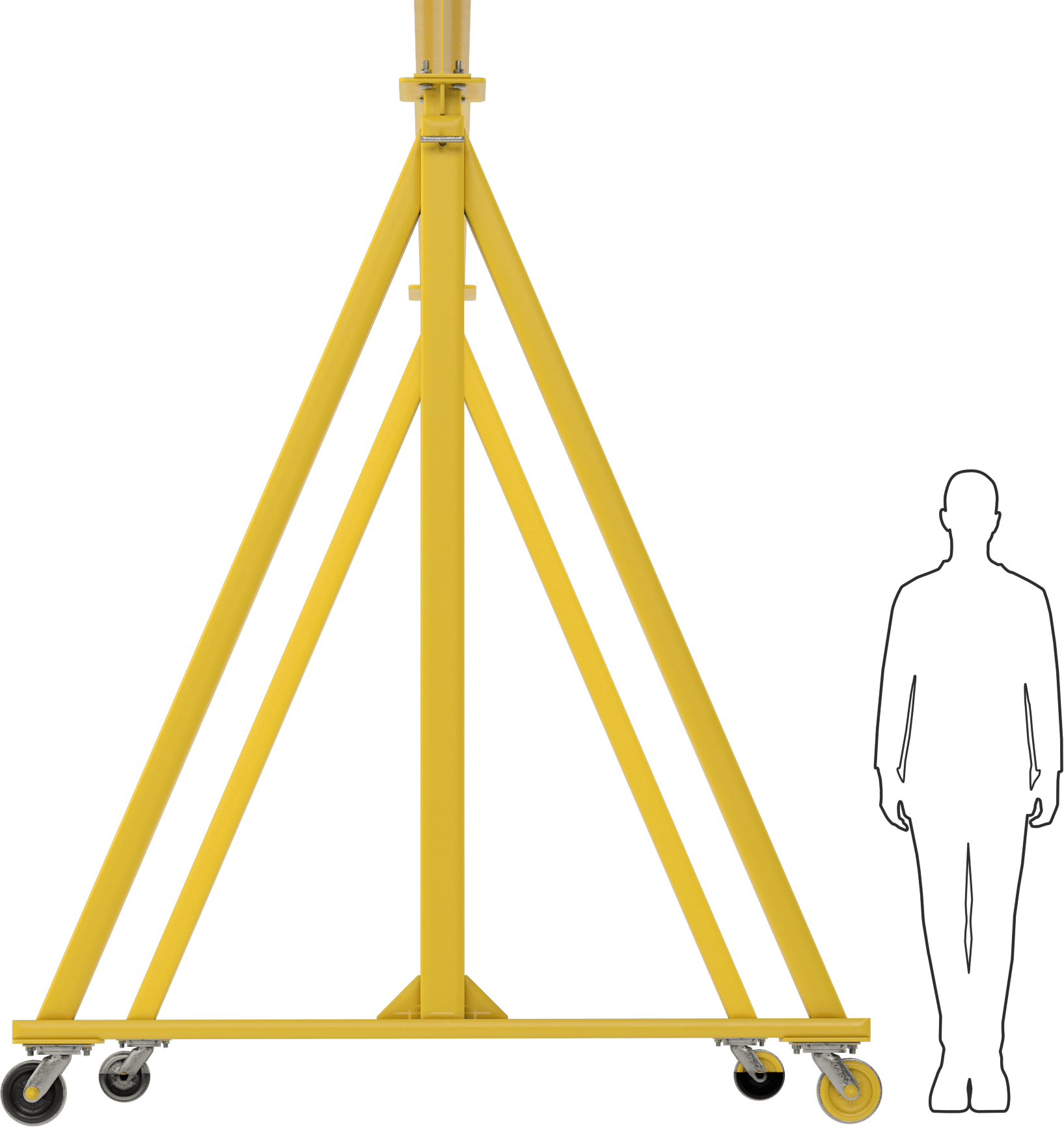 Ayarlanabilir Portal Vinç, Boyalı Çelik, 1 Ton/2000 lb. Kapasite, 8'-12' Boşluk