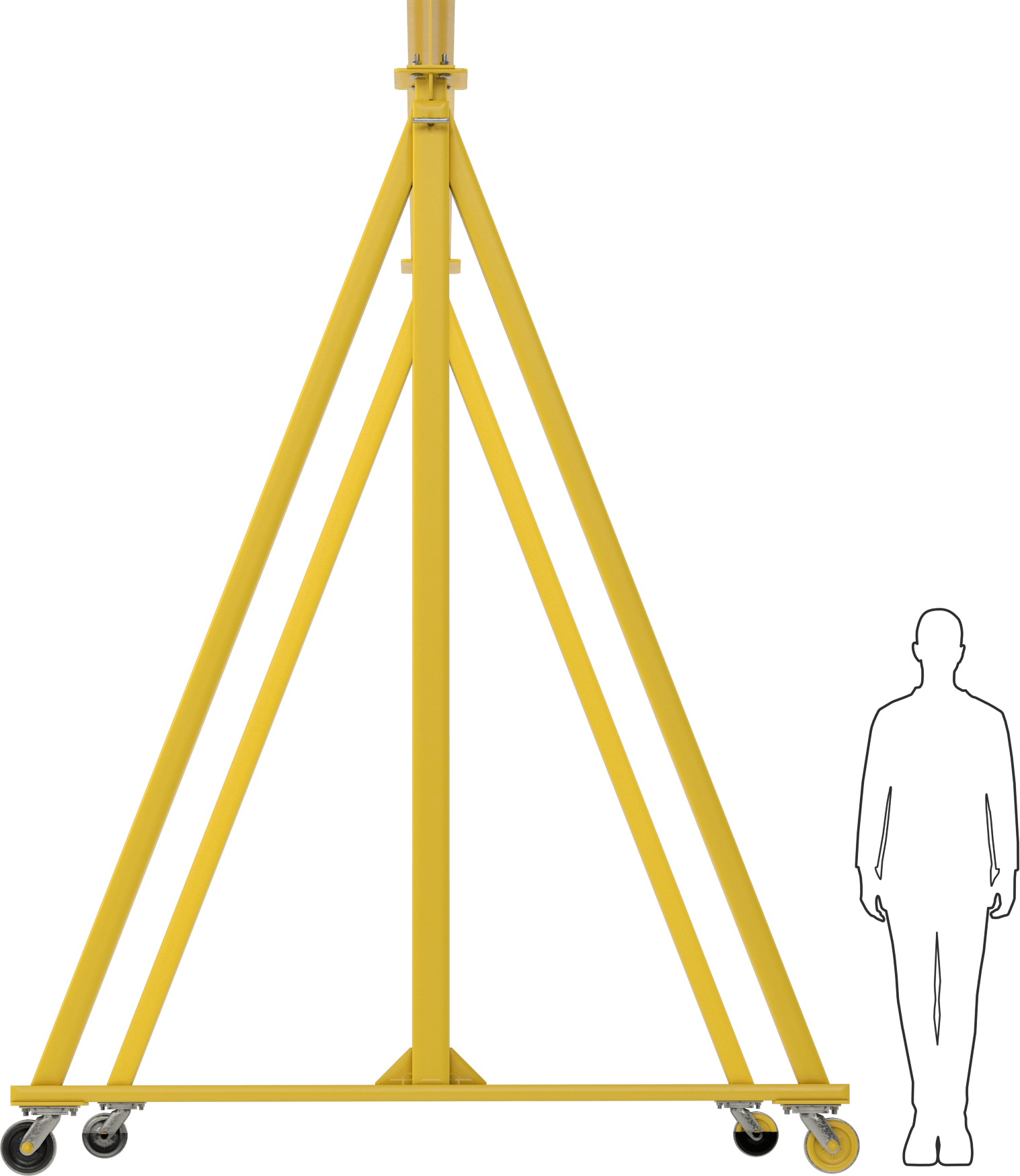 Ayarlanabilir Portal Vinç, Boyalı Çelik, 1 Ton/2000 lb. Kapasite, 10'-14' Boşluk