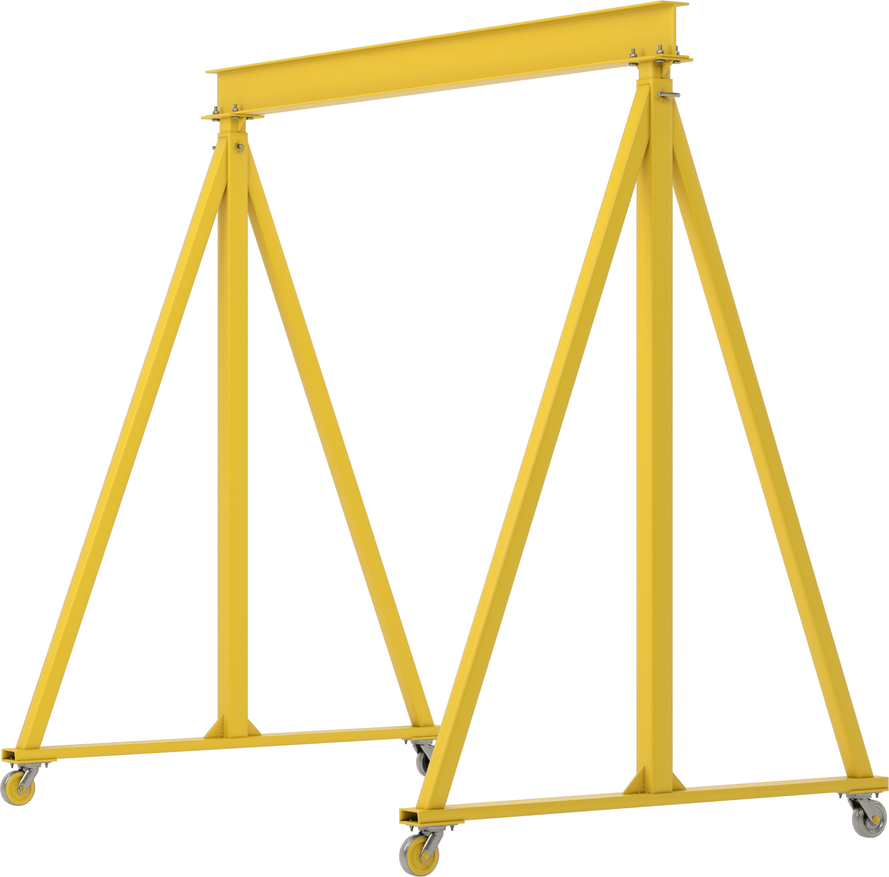 Ayarlanabilir Portal Vinç, Boyalı Çelik, 1 Ton/2000 lb. Kapasite, 10'-14' Boşluk