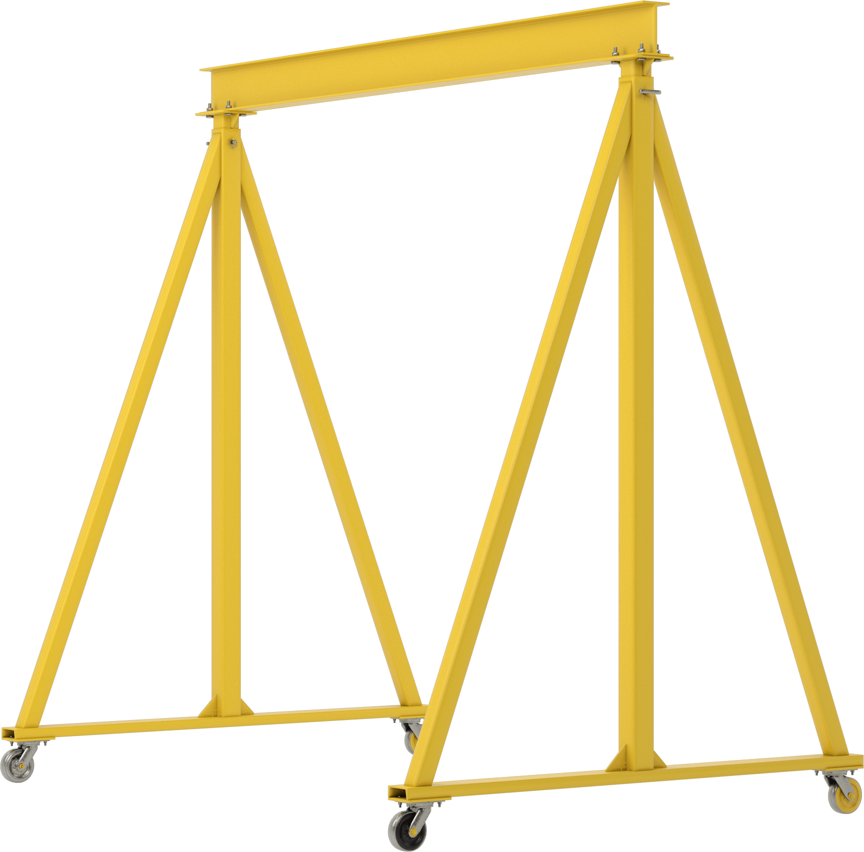 Ayarlanabilir Portal Vinç, Boyalı Çelik, 1 Ton/2000 lb. Kapasite, 10'-14' Boşluk
