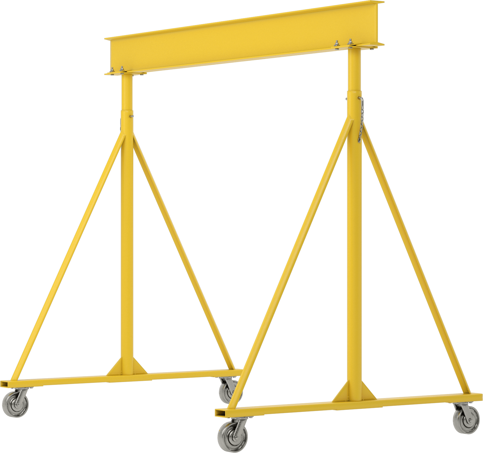 Ayarlanabilir Portal Vinç, Sarı Boyalı Çelik, 5 Ton/10000 lb. Kapasite, 9-14'Boşluk