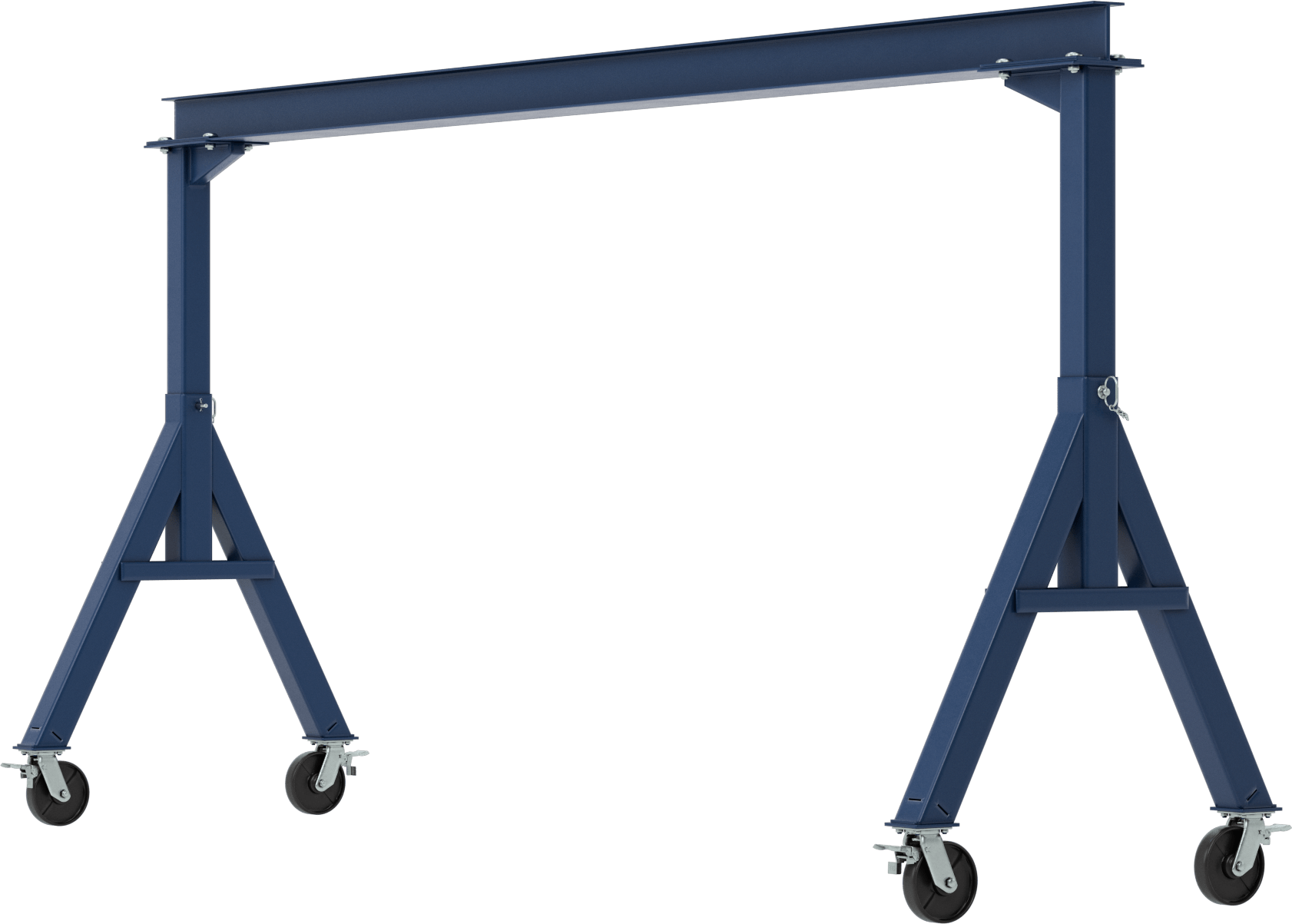 Ayarlanabilir Portal Vinç, Mavi Boyalı Çelik, 1 Ton/2000 lbs. Kapak, 5'-7' Boşluk