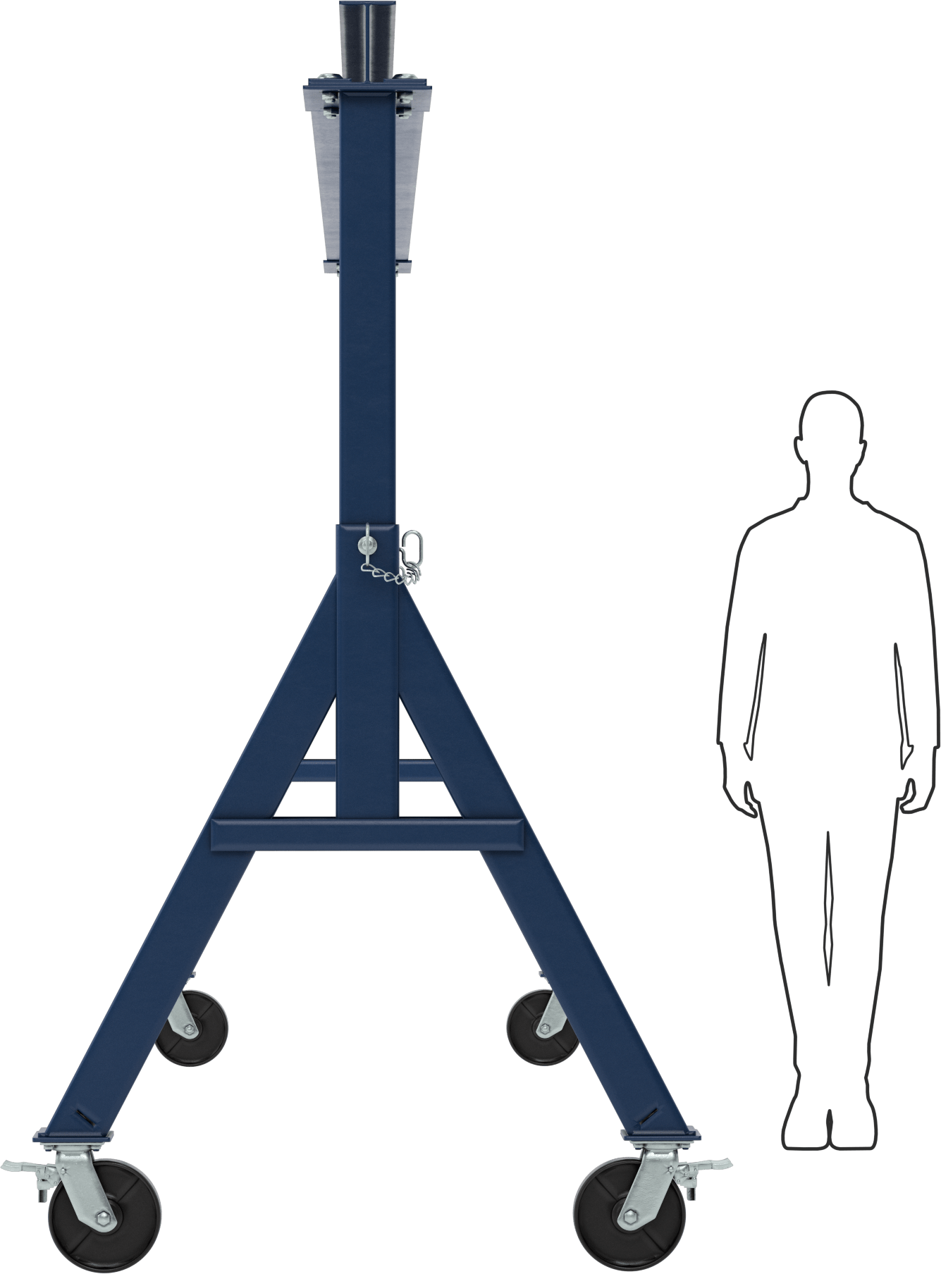 Ayarlanabilir Portal Vinç, Mavi Boyalı Çelik, 1 Ton/2000 lbs. Kapak, 5'-7' Boşluk