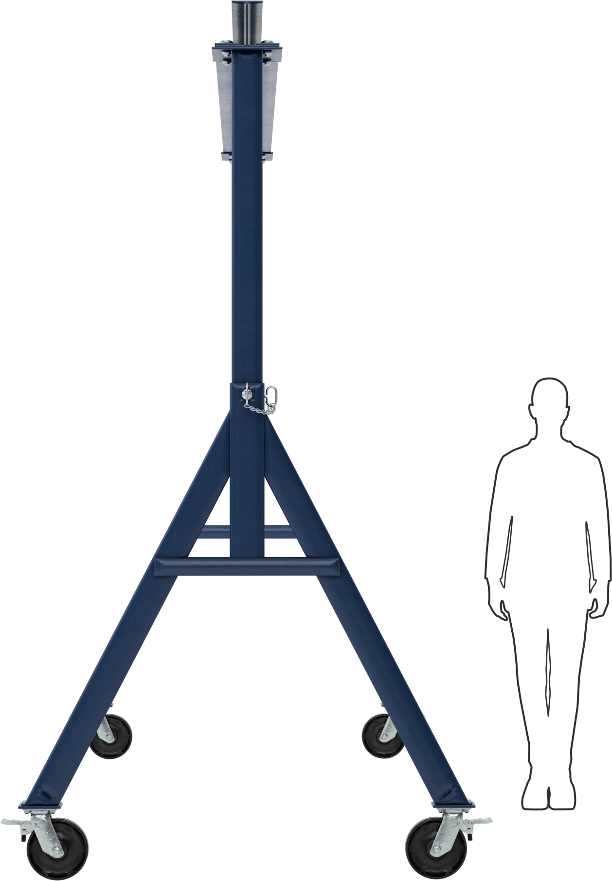 Ayarlanabilir Portal Vinç, Mavi Boyalı Çelik, 1 Ton/2000 lbs. Kapak, 6'-9' Boşluk