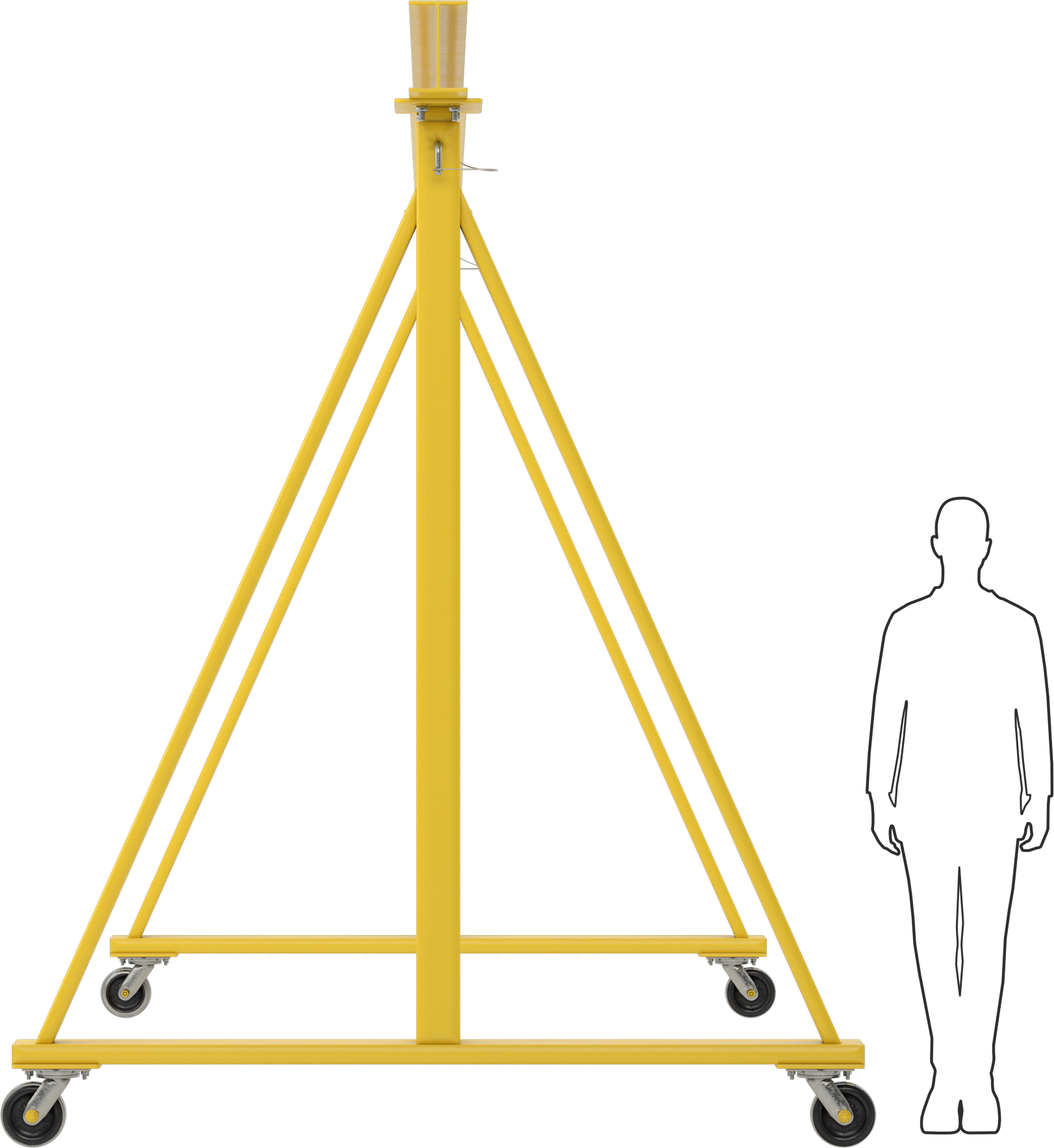 Ayarlanabilir Portal Vinç, Boyalı Çelik, 1 Ton/2000 lb. Kapasite, 8'-12' Boşluk