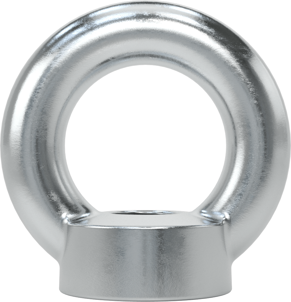 Çinko Kaplı Çelik Yuvarlak Gözlü Somun - Kaldırma için, 1-1/4"-7 Diş Boyutu