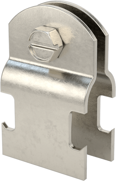 Strut Montajlı Metal Yönlendirme Kelepçesi, 304 Paslanmaz Çelik, 9/16" ID, 2" Yükseklik