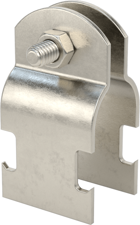Strut Montajlı Metal Yönlendirme Kelepçesi, 304 Paslanmaz Çelik, 7/8" ID, 1/16" Kalınlık