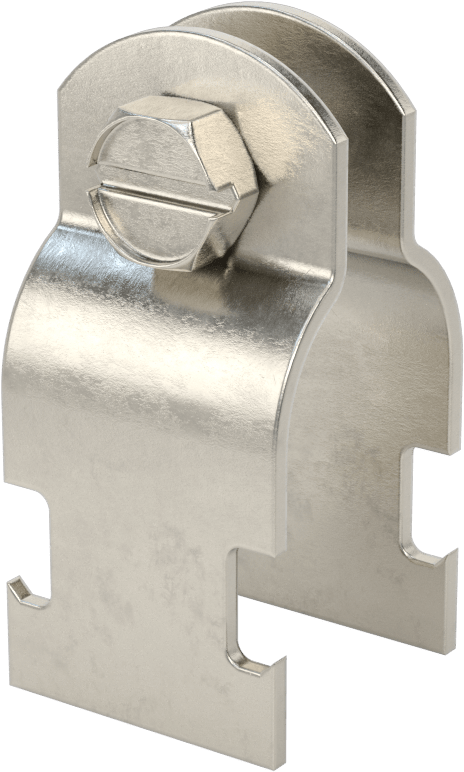 Strut Montajlı Metal Yönlendirme Kelepçesi, 304 Paslanmaz Çelik, 1-1/8" ID, 5/64" Kalınlık