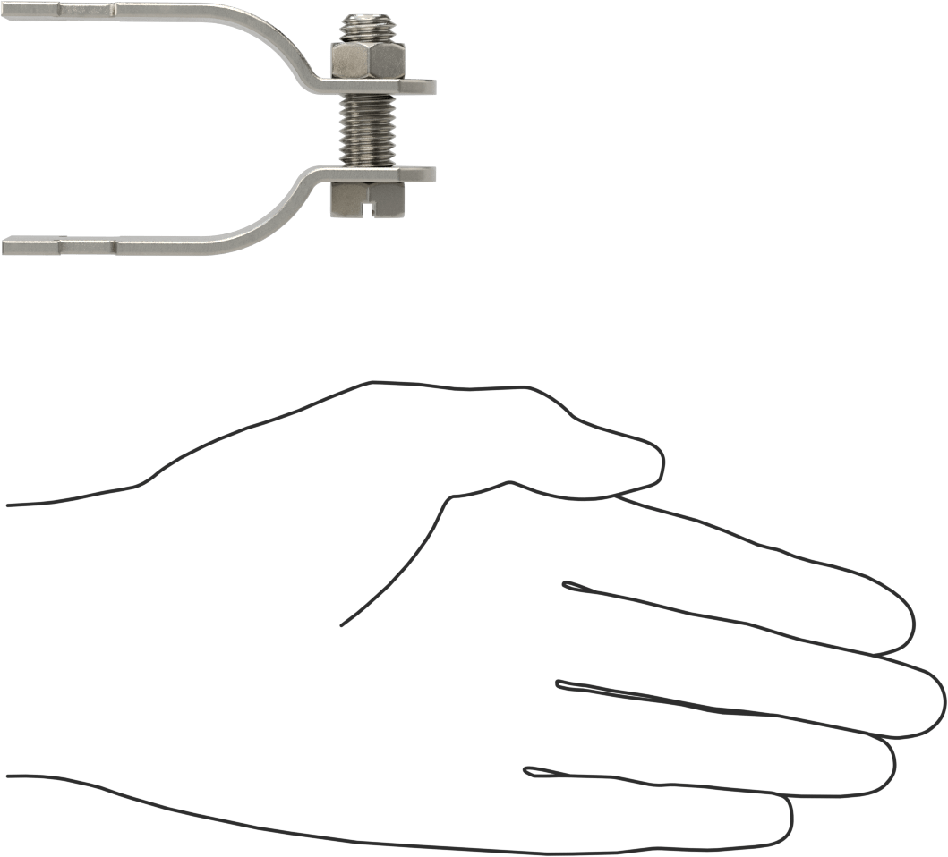 Strut Montajlı Metal Yönlendirme Kelepçesi, 304 Paslanmaz Çelik, 1-11/16" ID, 7/64" Kalınlık